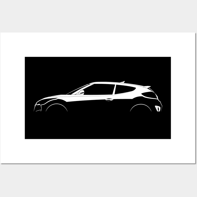 Hyundai Veloster Turbo Silhouette Wall Art by Car-Silhouettes